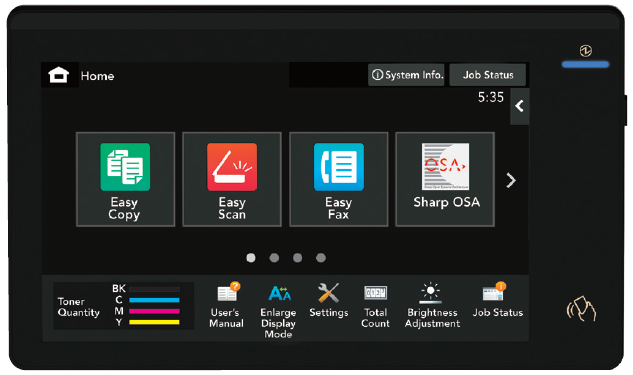 Sharp Copier Touch Screen Example